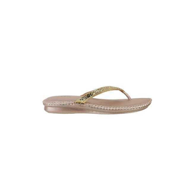 Mochi Women Gold Casual Slippers (SKU: 44-200-15-36)