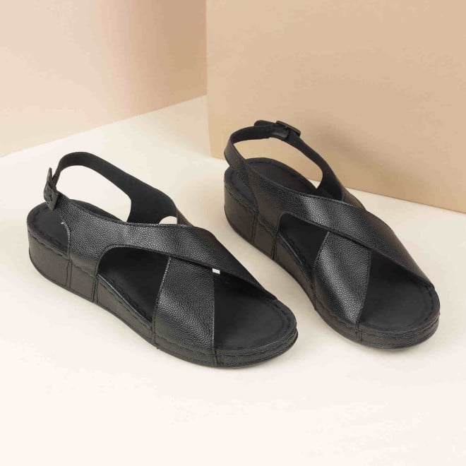 Mochi Women Black Casual Sandals