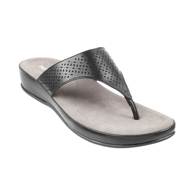Mochi Women Black Casual Slippers