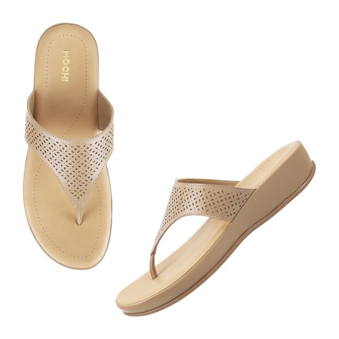 Mochi Women Beige Casual Slippers (SKU: 44-20L-20-42)