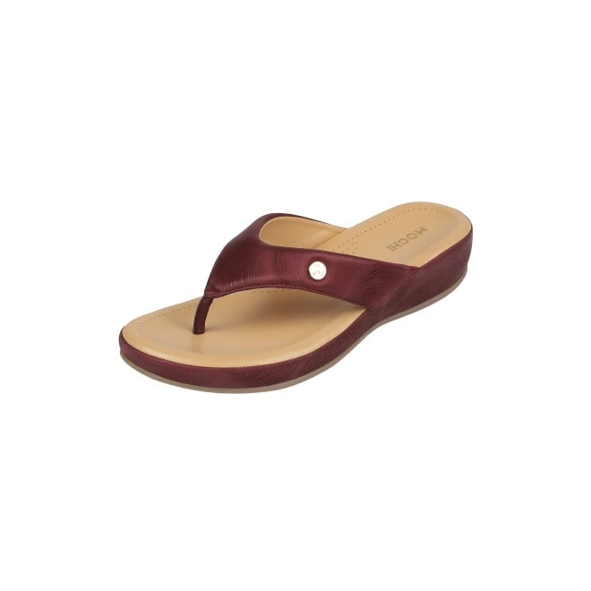 Mochi Women Maroon Casual Slippers (SKU: 44-228-44-36)