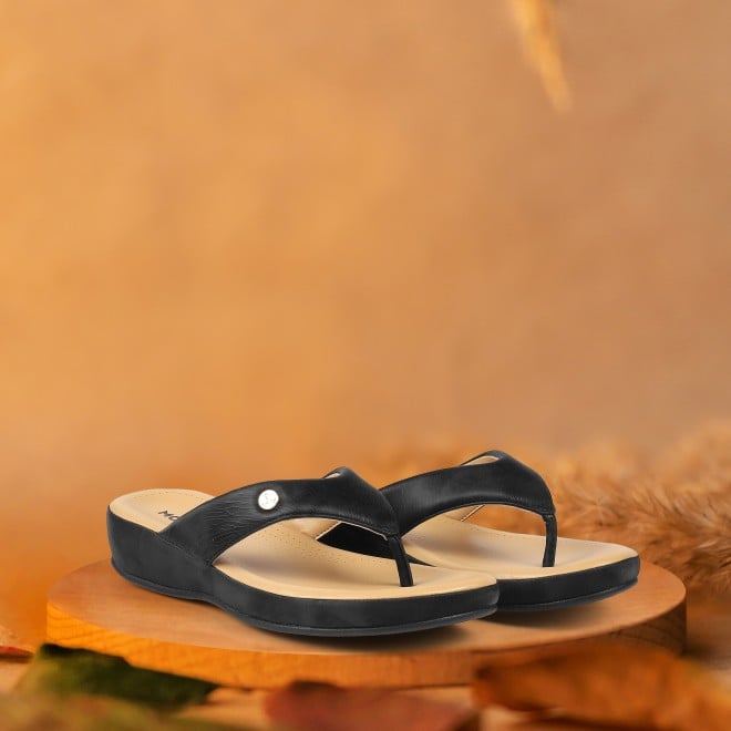 Mochi Women Black Casual Slippers