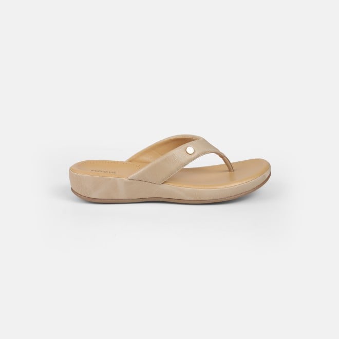 Mochi Women Beige Casual Slippers (SKU: 44-228-20-36)