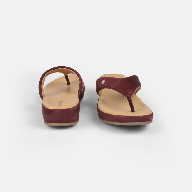 Mochi Women Maroon Casual Slippers (SKU: 44-228-44-36)