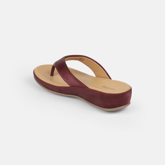 Mochi Women Maroon Casual Slippers (SKU: 44-228-44-36)