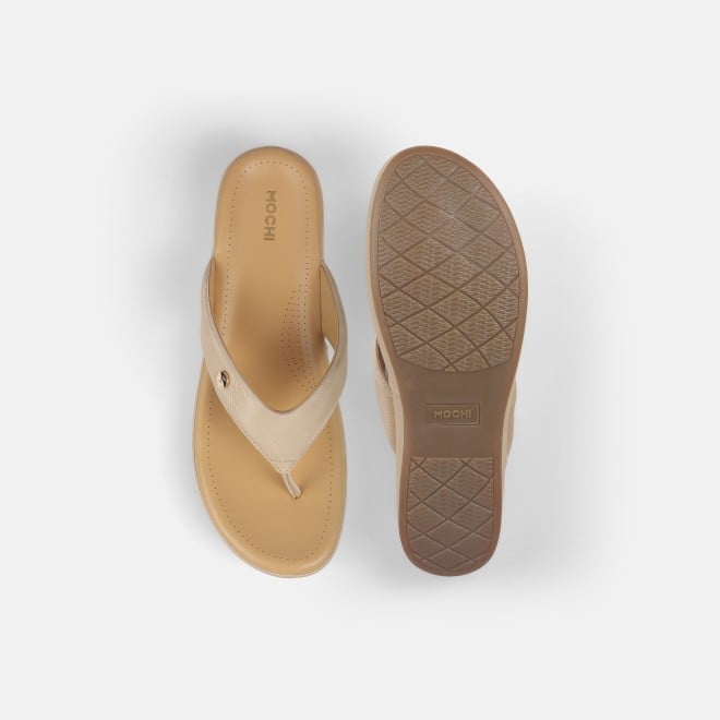 Mochi Women Beige Casual Slippers (SKU: 44-228-20-42)