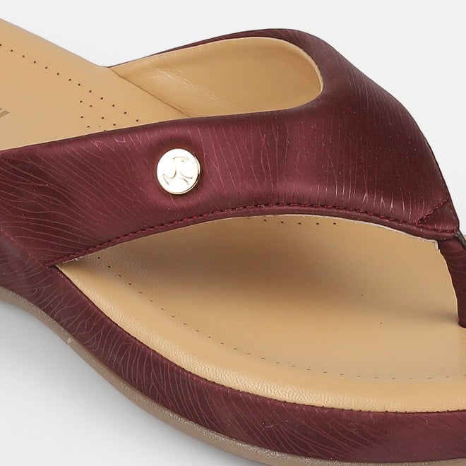 Mochi Women Maroon Casual Slippers (SKU: 44-228-44-42)