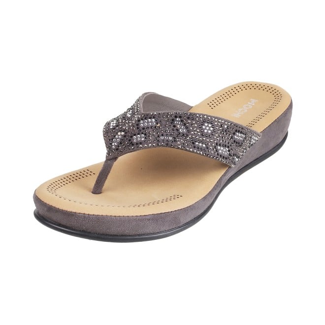 Mochi Women Gun-metal Casual Sandals (SKU: 44-22L-29-42)
