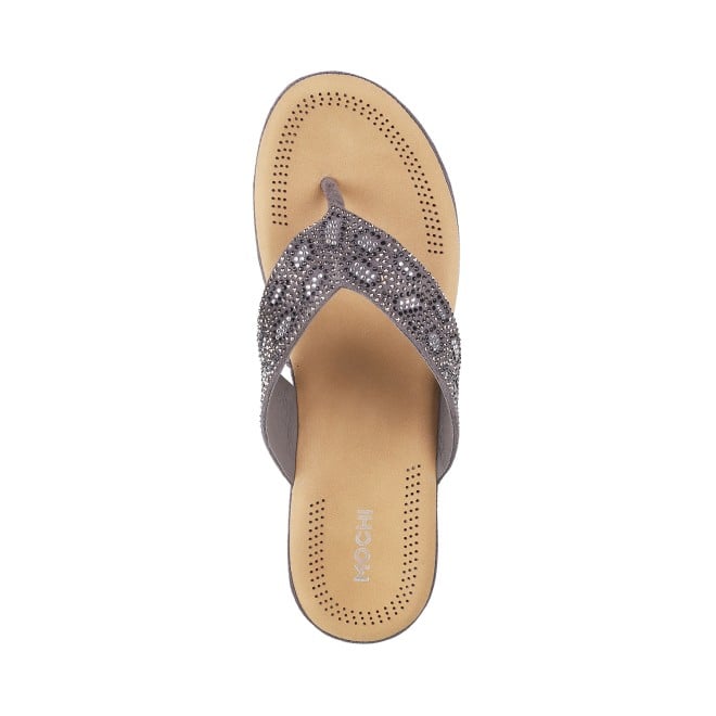 Mochi Women Gun-metal Casual Sandals (SKU: 44-22L-29-42)
