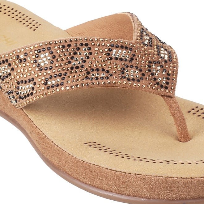 Mochi Women Gold Casual Sandals (SKU: 44-22L-15-42)