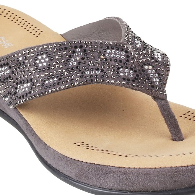 Mochi Women Gun-metal Casual Sandals (SKU: 44-22L-29-42)