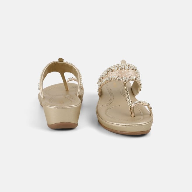 Mochi Women Gold Ethnic Kolhapuris (SKU: 44-244-15-36)