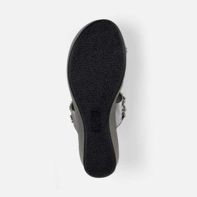 Mochi Women Gun-metal Ethnic Kolhapuris (SKU: 44-244-29-36)