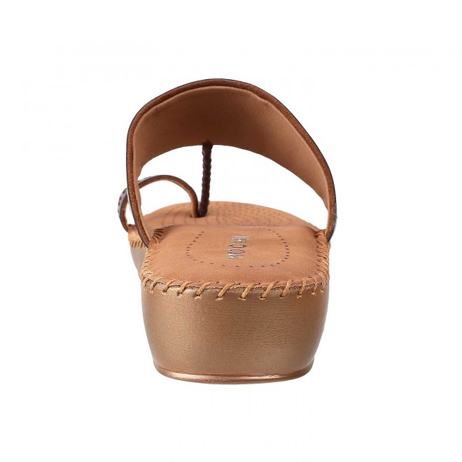 Mochi Women Antique-Gold Casual Sandals (SKU: 44-25-28-36)