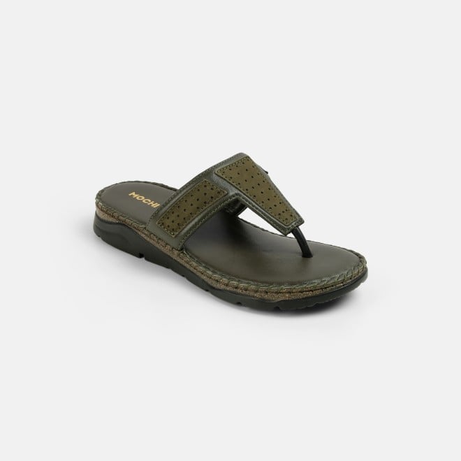 Mochi Women Olive Casual Slippers (SKU: 44-255-49-36)
