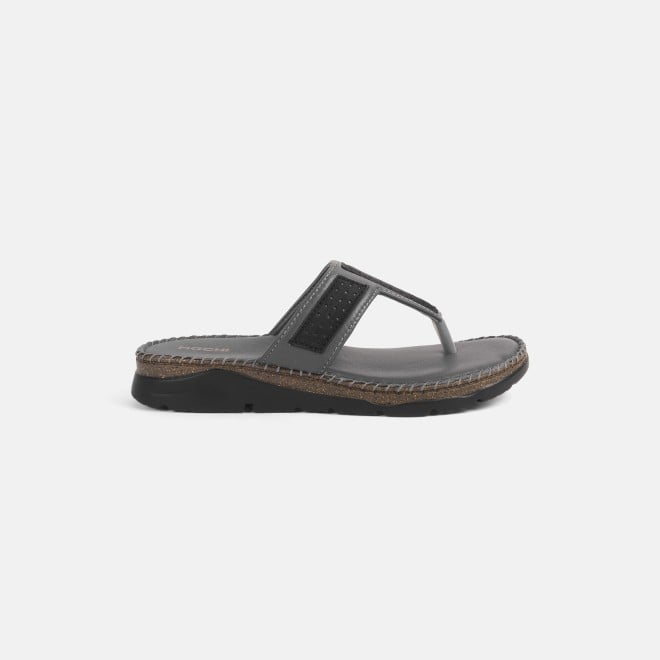 Mochi Women Grey Casual Slippers (SKU: 44-255-14-36)