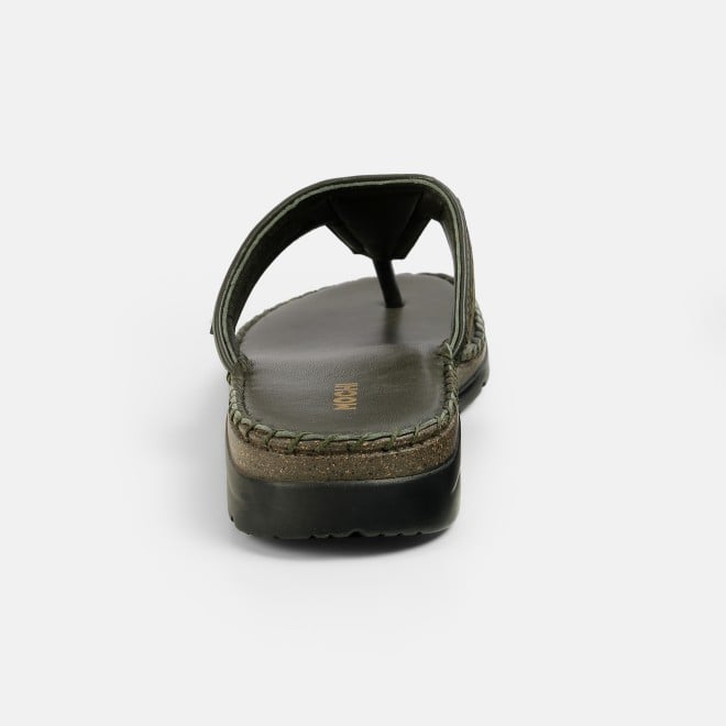 Mochi Women Olive Casual Slippers (SKU: 44-255-49-36)