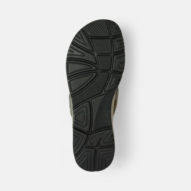 Mochi Women Olive Casual Slippers (SKU: 44-255-49-36)
