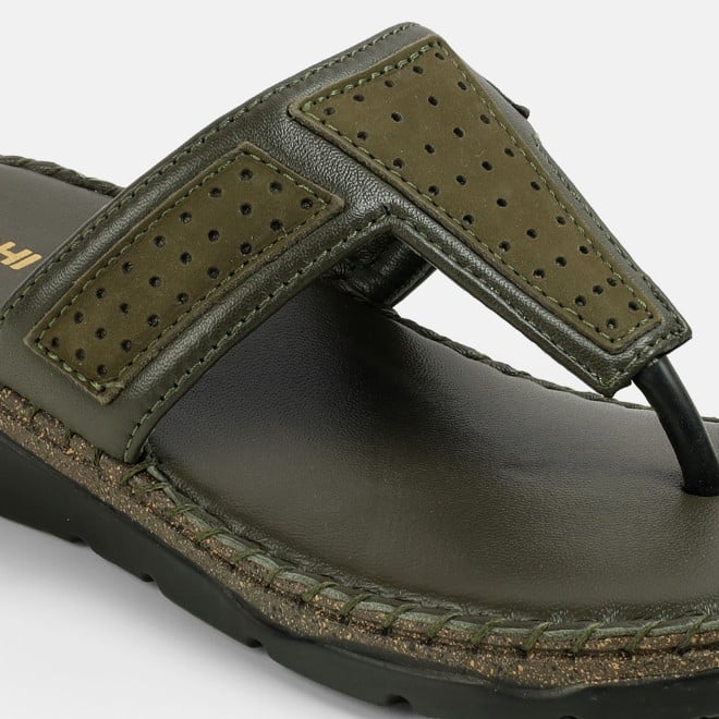 Mochi Women Olive Casual Slippers (SKU: 44-255-49-36)
