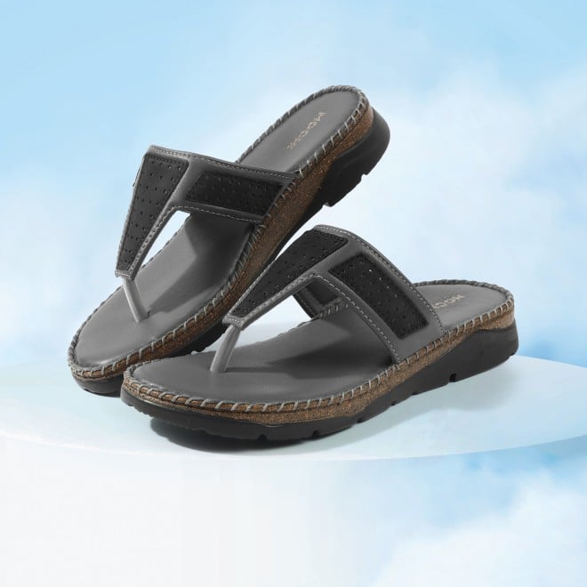 Mochi Women Grey Casual Slippers (SKU: 44-255L-14-42)