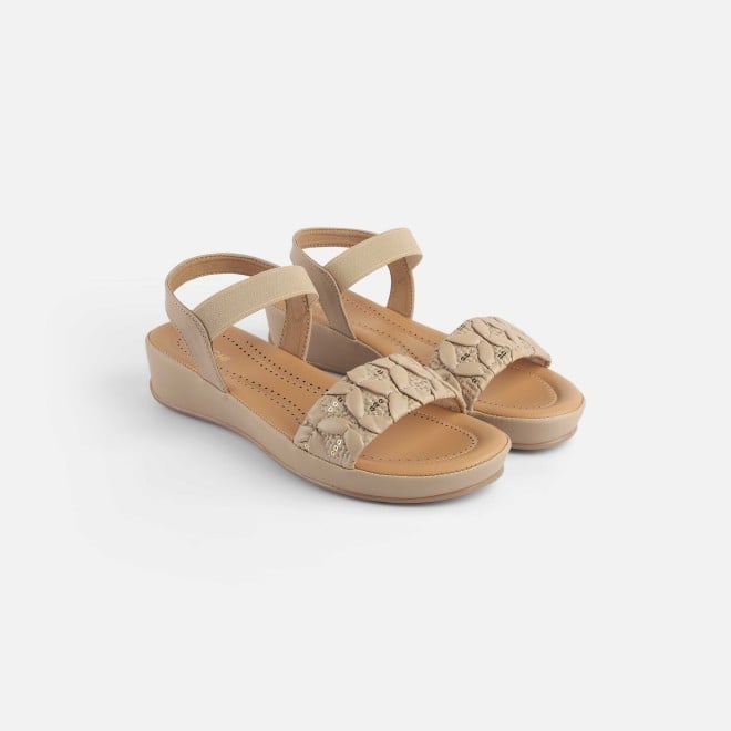 Mochi Women Beige Casual Sandals (SKU: 44-257-20-36)