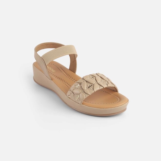 Mochi Women Beige Casual Sandals (SKU: 44-257-20-36)