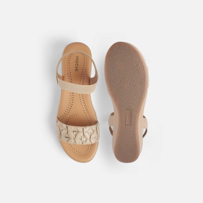 Mochi Women Beige Casual Sandals (SKU: 44-257-20-36)