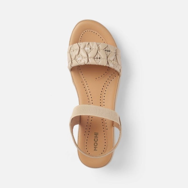 Mochi Women Beige Casual Sandals (SKU: 44-257-20-36)