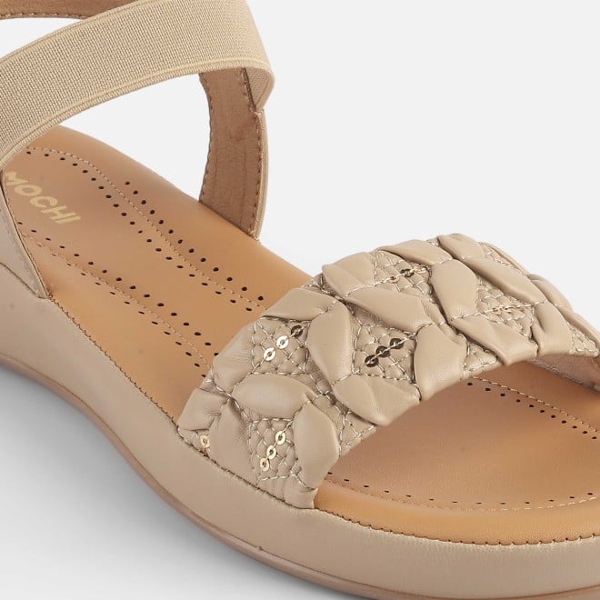 Mochi Women Beige Casual Sandals (SKU: 44-257-20-36)