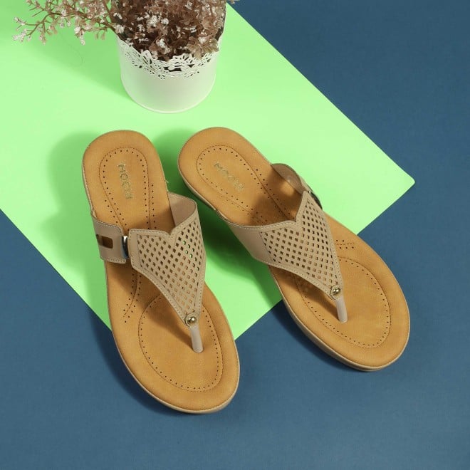 Mochi Women Peach Casual Slip Ons (SKU: 44-258-80-36)
