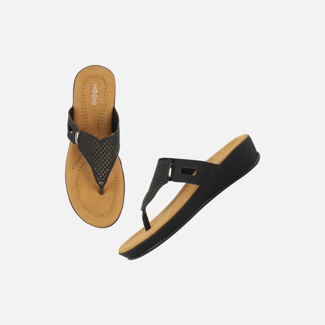 Mochi Women Black Casual Slip Ons (SKU: 44-258-11-36)
