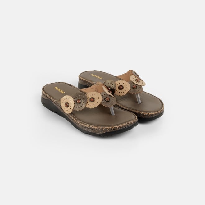 Mochi Women Antic-gold Casual Slippers (SKU: 44-277-28-36)