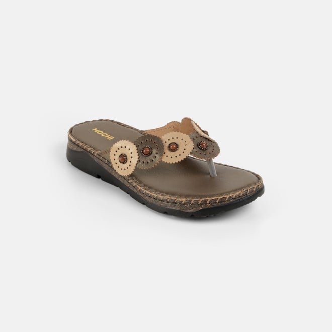 Mochi Women Antic-gold Casual Slippers (SKU: 44-277-28-36)