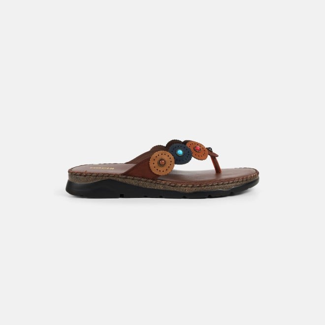 Mochi Women Brown Casual Slippers (SKU: 44-277-12-36)