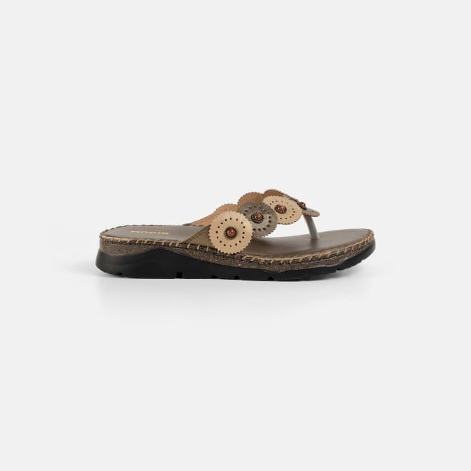 Mochi Women Antic-gold Casual Slippers (SKU: 44-277-28-36)