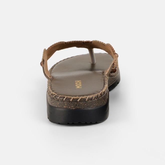 Mochi Women Antic-gold Casual Slippers (SKU: 44-277-28-36)