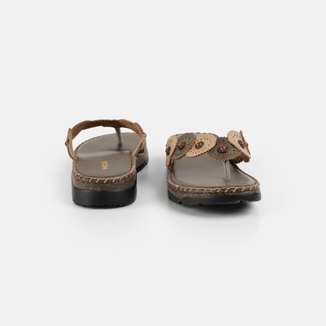 Mochi Women Antic-gold Casual Slippers (SKU: 44-277-28-36)