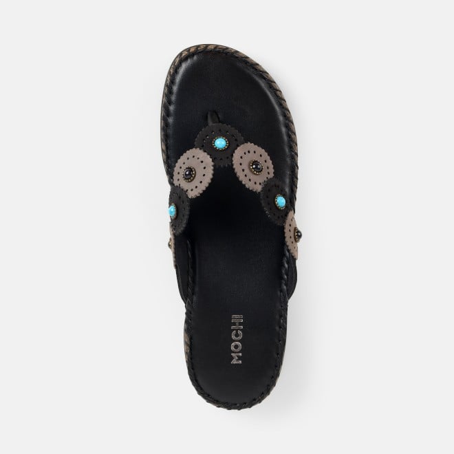Mochi Women Black Casual Slippers (SKU: 44-277-11-36)