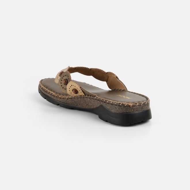 Mochi Women Antic-gold Casual Slippers (SKU: 44-277-28-36)