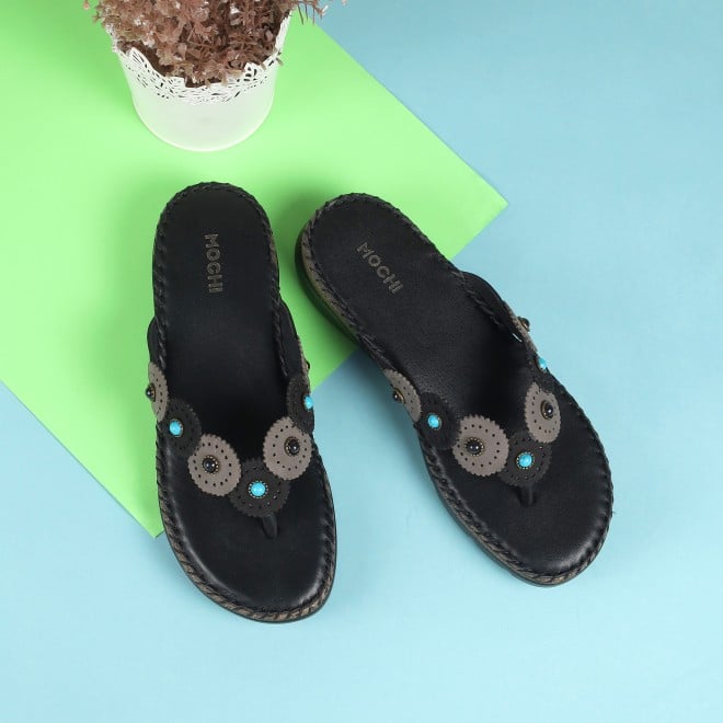 Mochi Women Black Casual Slippers (SKU: 44-277L-11-42)