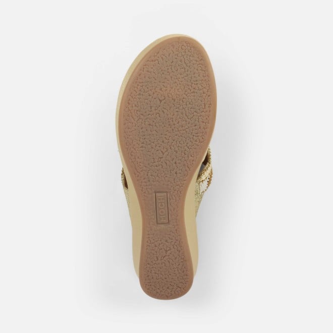 Mochi Women Gold Casual Slippers (SKU: 44-294-15-38)