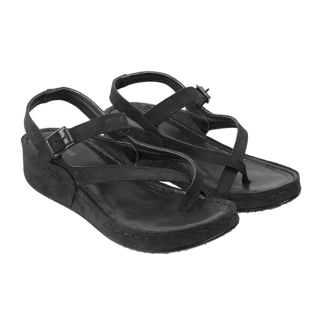 Mochi Women Black Casual Sandals