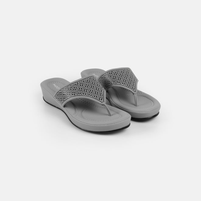 Mochi Women Grey Casual Slippers (SKU: 44-303-14-36)
