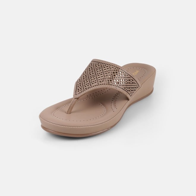 Mochi Women Beige Casual Slippers (SKU: 44-303-20-36)