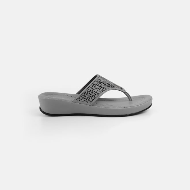 Mochi Women Grey Casual Slippers (SKU: 44-303-14-36)