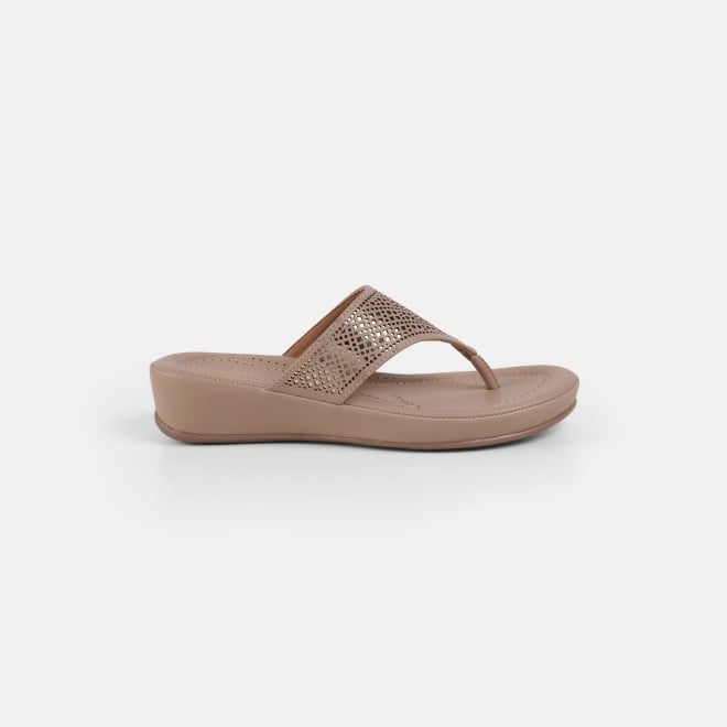 Mochi Women Beige Casual Slippers (SKU: 44-303-20-36)