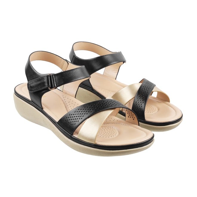 Mochi Women Black Casual Sandals