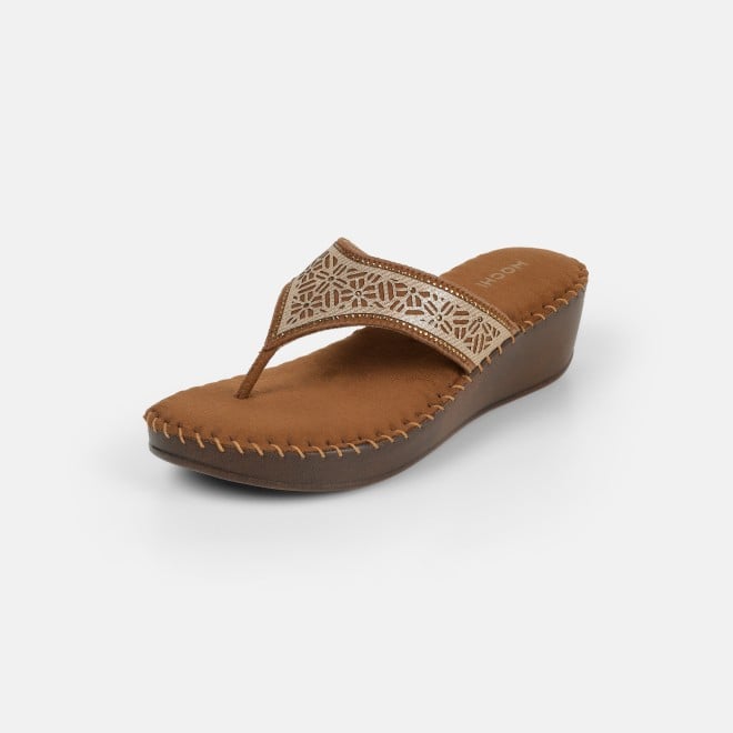Mochi Women Tan Casual Slip Ons (SKU: 44-327-23-36)