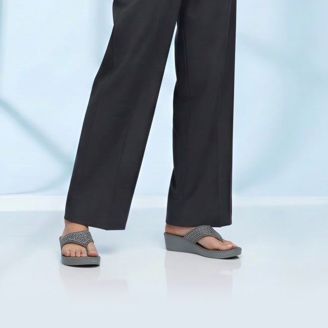 Mochi Women Grey Casual Slip Ons (SKU: 44-327-14-36)