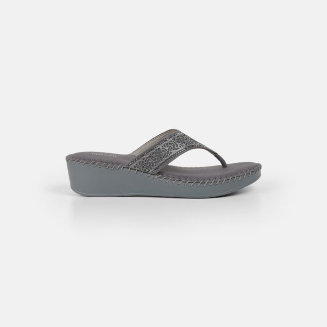 Mochi Women Grey Casual Slip Ons (SKU: 44-327-14-36)